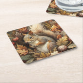Cute Squirrel Kartonnen Onderzetters (Schuin)