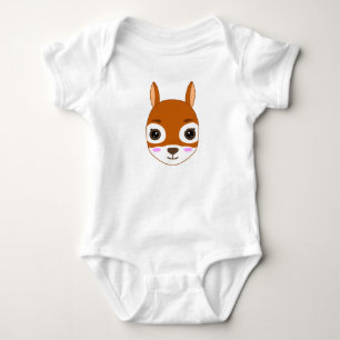 Cute Squirrel Kawaii ontwerp Baby Bodysuit