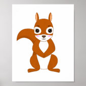 Cute Squirrel Kawaii Poster (Voorkant)