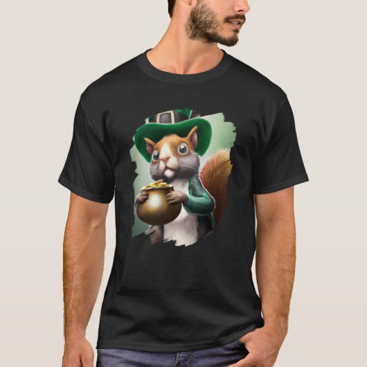 Cute Squirrel Leprechaun St Patricks Day Squirrel T-shirt (Voorkant)
