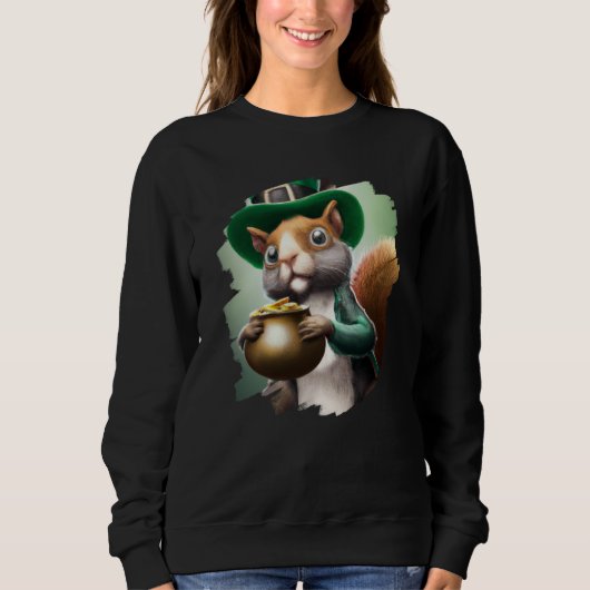 Cute Squirrel Leprechaun St Patricks Day Squirrel  Trui (Voorkant)