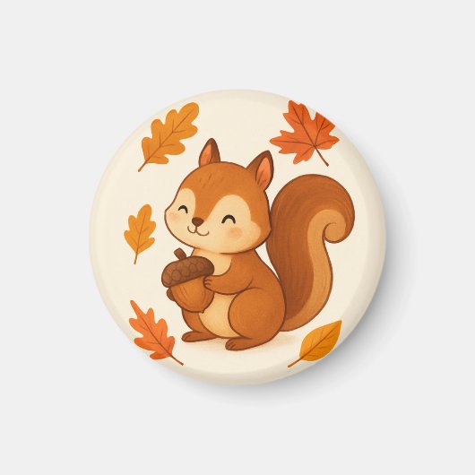 Cute Squirrel Magneet (Voorkant)