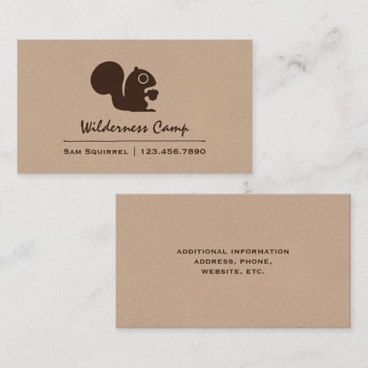 Cute Squirrel met Acorn | Wilde bossen Visitekaartje (Voorkant / Achterkant)