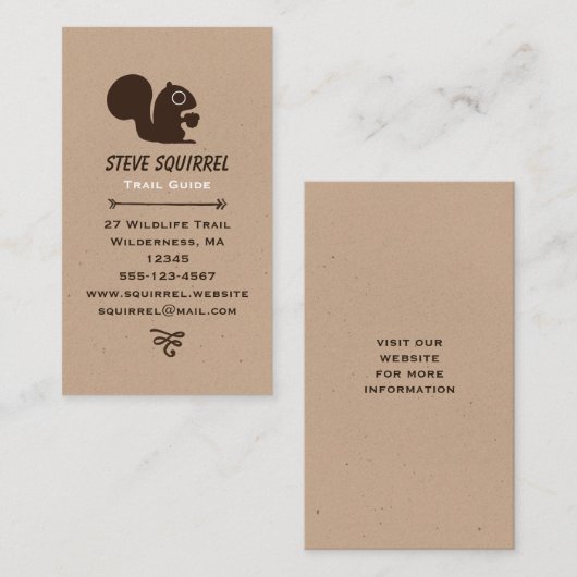 Cute Squirrel met Acorn | Wilde dieren Visitekaartje (Voorkant / Achterkant)