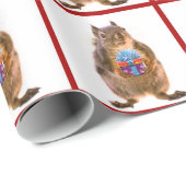 Cute Squirrel met Birthday Cadeau Cadeaupapier (Rol Hoek)
