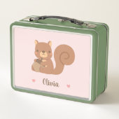 Cute Squirrel met gepersonaliseerde orn Girls (Achterkant)