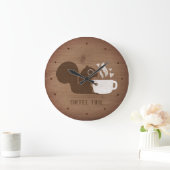 Cute Squirrel met koffie | Kunst voor dieren Grote Klok (Huis)