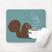 Cute Squirrel met koffie | Kunst voor dieren Muismat (Met muis)