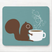 Cute Squirrel met koffie | Kunst voor dieren Muismat (Voorkant)