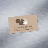 Cute Squirrel met koffie Visitekaartje Magneet (Voorbeeld)