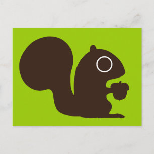Cute Squirrel met Nut Woodland Dierenvriend Briefkaart