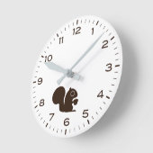 Cute Squirrel met uren en minuten Ronde Klok (Hoek)
