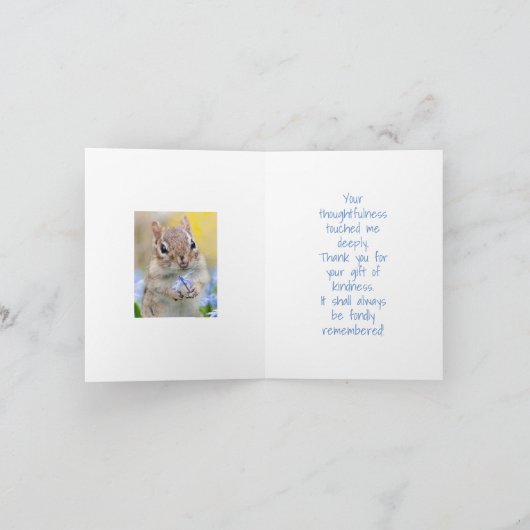 Cute Squirrel met ventilator, DIY Message Hartelij Bedankkaart (Binnen)