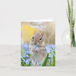 Cute Squirrel met ventilator, DIY Message Hartelij Bedankkaart