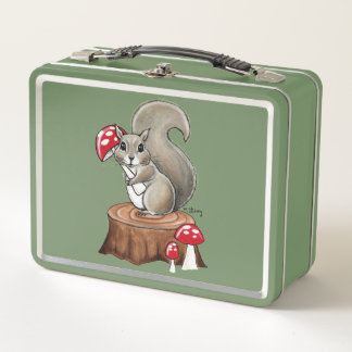 Cute Squirrel Metal Lunchbox for kids, teens
