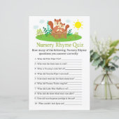 Cute Squirrel Nursery Rhyme Quiz baby shower spel (Staand voorkant)