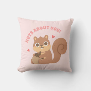 Cute Squirrel Nuts over je grappige liefdeswoordje Kussen
