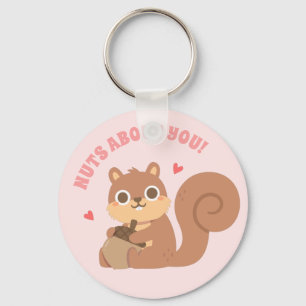 Cute Squirrel Nuts over je grappige liefdeswoordje Sleutelhanger