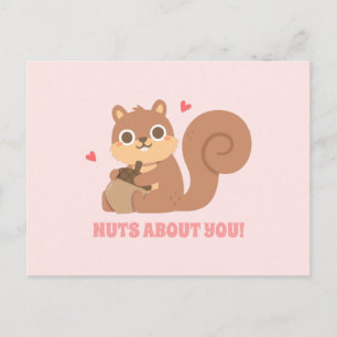 Cute Squirrel Nuts over je grappige Valentijnsdag Briefkaart