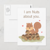 Cute Squirrel Nuts Over jou Pun Love Humor Briefkaart (Voorkant / Achterkant)