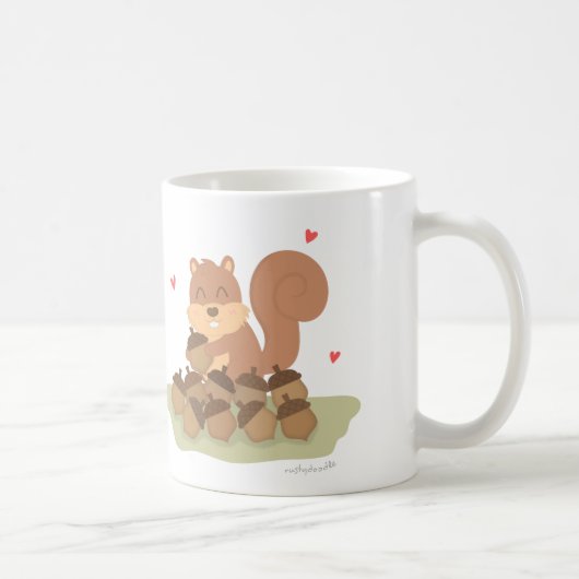 Cute Squirrel Nuts Over jou Pun Love Humor Koffiemok (Rechts)