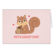 Cute Squirrel Nuts Over You Valentijnsdag Pun (Voorkant Horizontaal)
