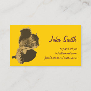 Cute Squirrel & Oak Nut Creative Profile Card Visitekaartje