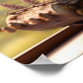 Cute Squirrel op een trein gepersonaliseerde kunst Poster (Hoek)