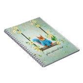 Cute Squirrel op Swing Spiral Photo Notitieboek (Rechterzijde)