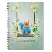 Cute Squirrel op Swing Spiral Photo Notitieboek (Voorkant)