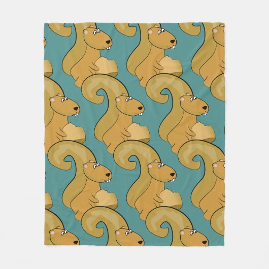 Cute Squirrel Pattern Fleece Deken (Voorkant)