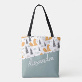 Cute Squirrel Pattern Green Persoonlijk Tote Bag (Achterkant)