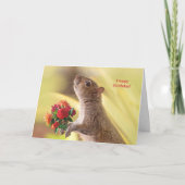 Cute Squirrel personaliseren met een rozen verjaar Bedankkaart (Voorkant)
