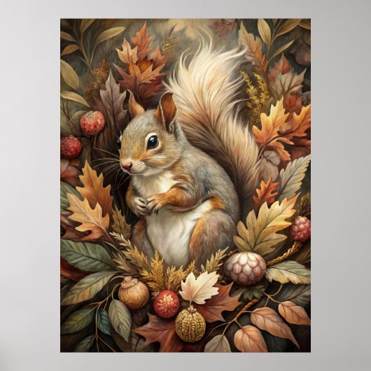 Cute Squirrel Poster (Voorkant)
