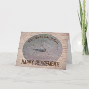 Cute Squirrel Relaxing Retirement Kaart