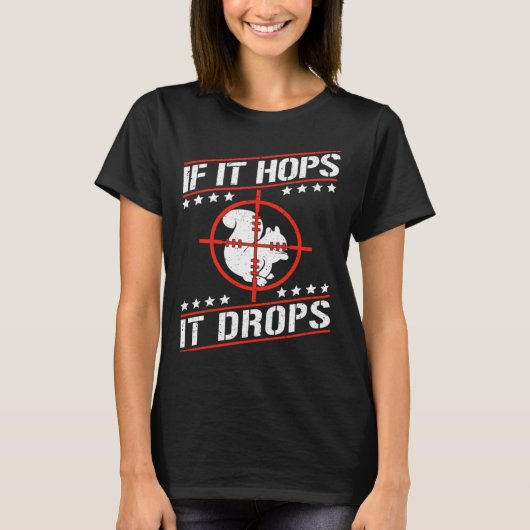 Cute Squirrel Rodent If It Hops It Drops T-shirt (Voorkant)