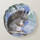 Cute squirrel rond kussen (Achterkant)