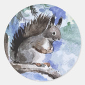 Cute squirrel ronde sticker (Voorkant)