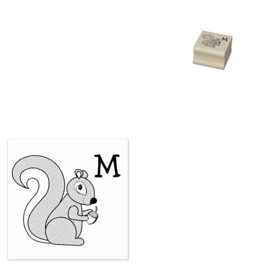 Cute Squirrel Rubberstempel (Gestempeld)