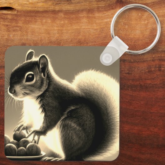 Cute Squirrel Sleutelhanger (Achterkant)