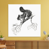Cute Squirrel  Squirrel Illustratie Canvas Afdruk (Insitu (Woonkamer))
