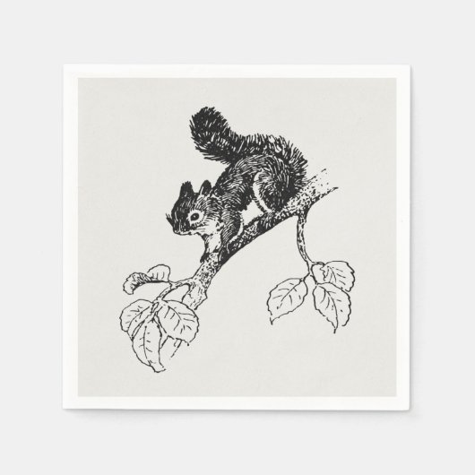 Cute Squirrel Squirrel Illustratie Servet (Voorkant)