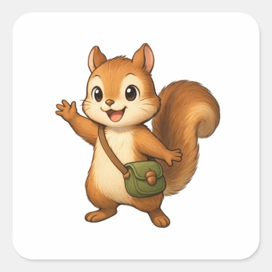 Cute Squirrel Sticker – Okojo and Friends (Voorkant)