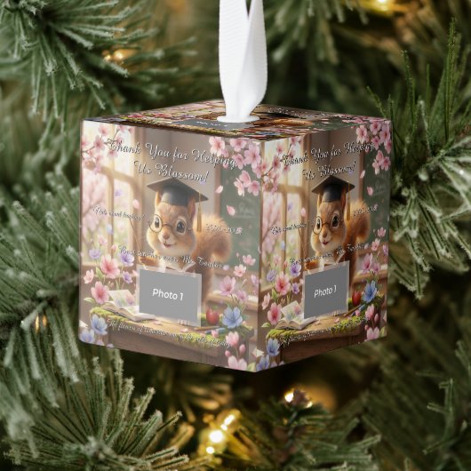 Cute Squirrel Teacher Appreciation Ornament (Boom)