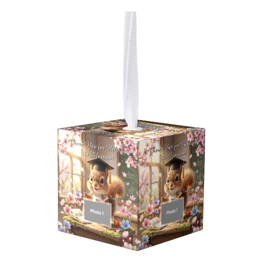 Cute Squirrel Teacher Appreciation Ornament (Achter hoekig)