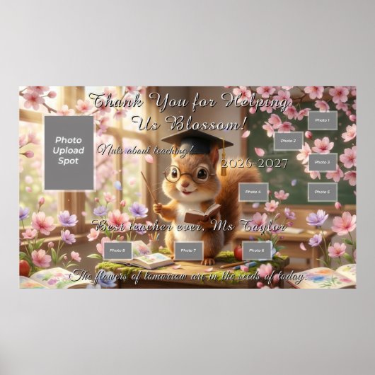Cute Squirrel Teacher Appreciation Poster (Voorkant)