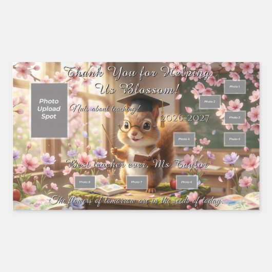 Cute Squirrel Teacher Appreciation Sticker Sheet (Voorkant)