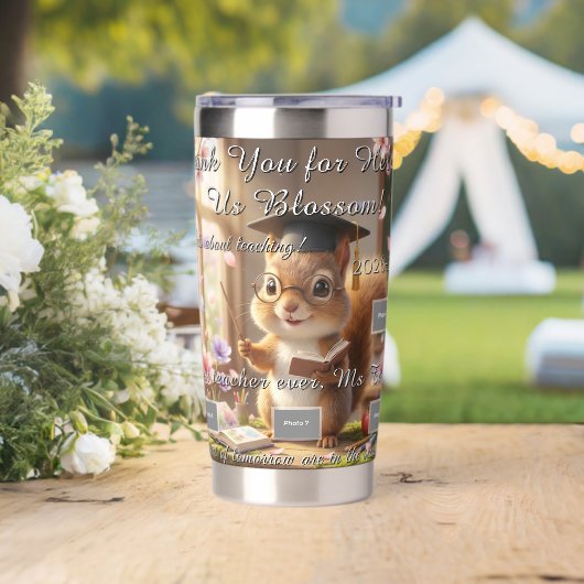 Cute Squirrel Teacher Appreciation Tumbler Geïsoleerde Drinkbeker (Huwelijk)