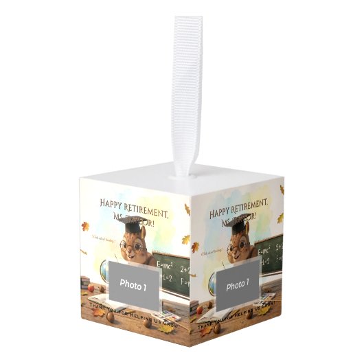Cute Squirrel Teacher Retirement Ornament Year (Voorkant hoekig)