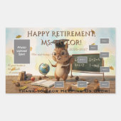 Cute Squirrel Teacher Retirement Sticker Sheet 202 (Voorkant)